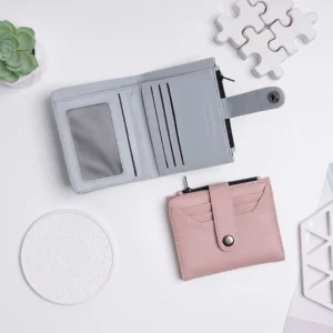Foxsories - Dompet Uang Lipat Kartu Kulit - Dore