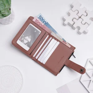 Foxsories - Dompet Uang Lipat Kartu Kulit - Dore