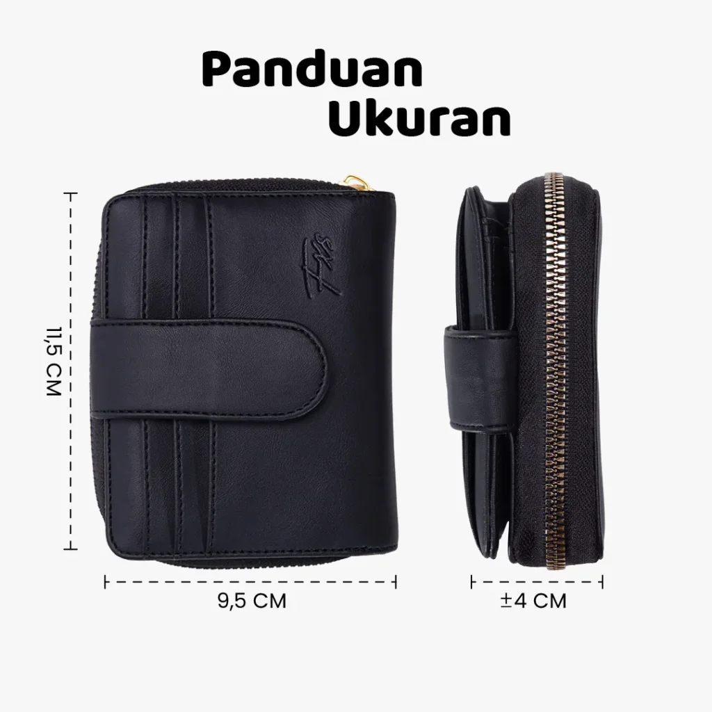 Foxsories - Dompet kartu Wanita 14 Slot Kartu Klip Magnet - Zee — Size Chart